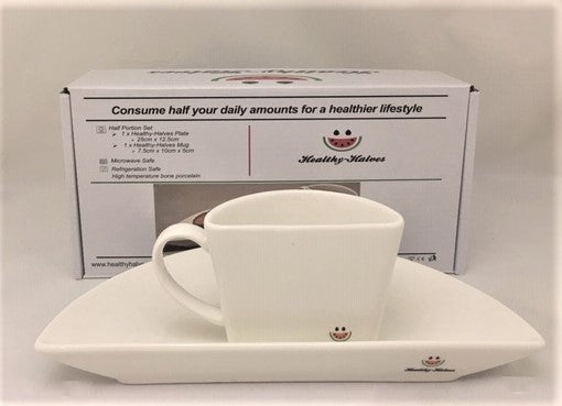 Half Mug & Plate Set. Brilliant way to take back control of your calories!